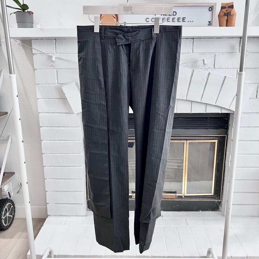 Kris Van Assche Pinstripe Pleated Double Layer Dress Pants
